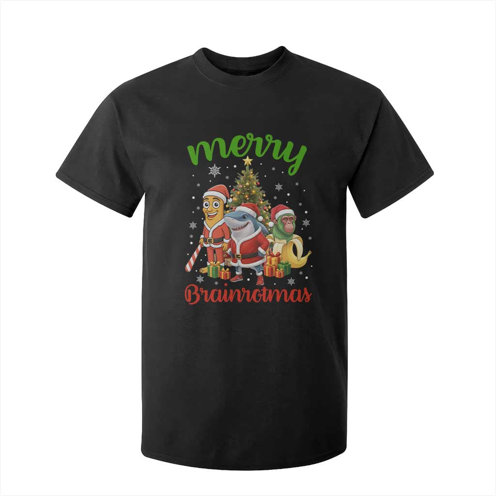Merry Brainrotmas T Shirt For Kid Funny Italian Brainrot Meme Christmas TS12 Black Print Your Wear