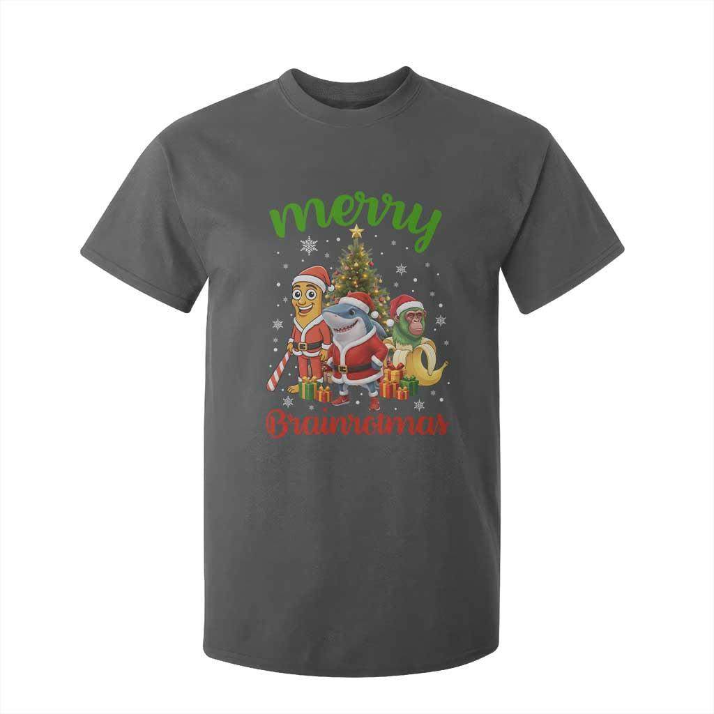 Merry Brainrotmas T Shirt For Kid Funny Italian Brainrot Meme Christmas TS12 Dark Heather Print Your Wear