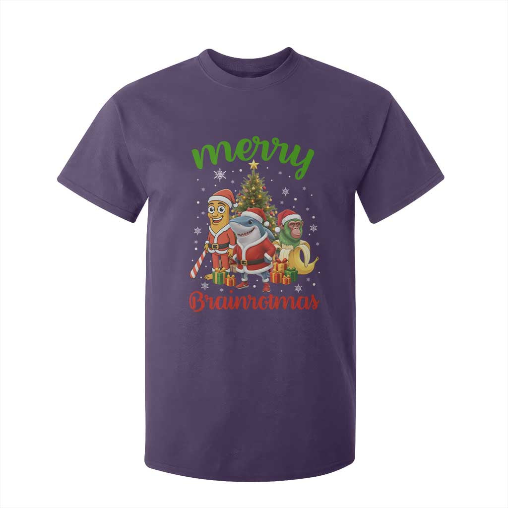 Merry Brainrotmas T Shirt For Kid Funny Italian Brainrot Meme Christmas TS12 Purple Print Your Wear