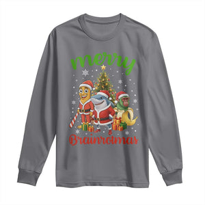 Merry Brainrotmas Long Sleeve Shirt Funny Italian Brainrot Meme Christmas TS12 Charcoal Print Your Wear