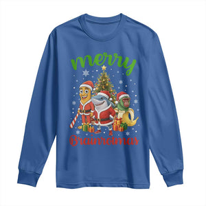 Merry Brainrotmas Long Sleeve Shirt Funny Italian Brainrot Meme Christmas TS12 Royal Blue Print Your Wear