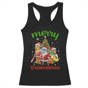 Merry Brainrotmas Racerback Tank Top Funny Italian Brainrot Meme Christmas TS12 Black Print Your Wear
