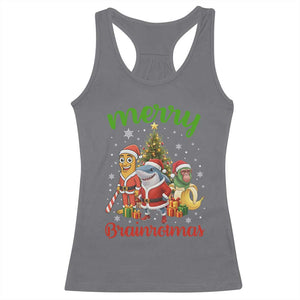 Merry Brainrotmas Racerback Tank Top Funny Italian Brainrot Meme Christmas TS12 Charcoal Print Your Wear