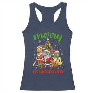 Merry Brainrotmas Racerback Tank Top Funny Italian Brainrot Meme Christmas TS12 Navy Print Your Wear
