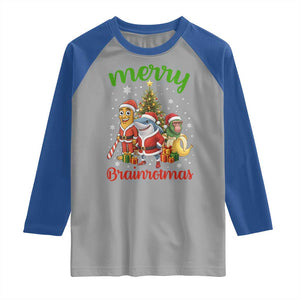 Merry Brainrotmas Raglan Shirt Funny Italian Brainrot Meme Christmas TS12 Sport Gray Royal Print Your Wear