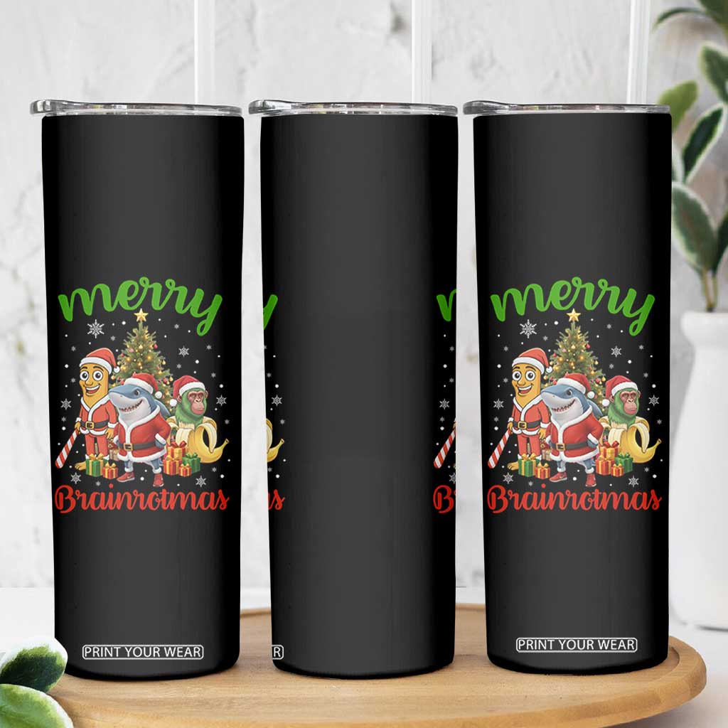 Merry Brainrotmas Skinny Tumbler Funny Italian Brainrot Meme Christmas TS12 Print Your Wear