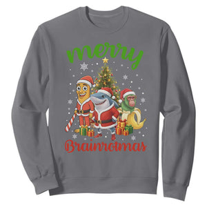 Merry Brainrotmas Sweatshirt Funny Italian Brainrot Meme Christmas TS12 Charcoal Print Your Wear