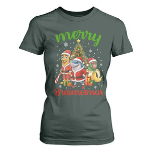Merry Brainrotmas T Shirt For Women Funny Italian Brainrot Meme Christmas TS12 Dark Forest Green Print Your Wear