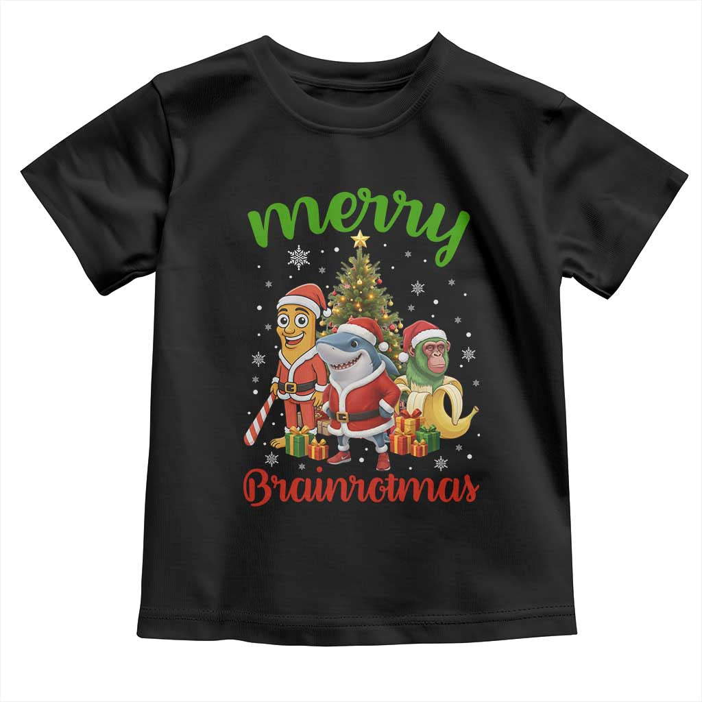 Merry Brainrotmas Toddler T Shirt Funny Italian Brainrot Meme Christmas TS12 Black Print Your Wear