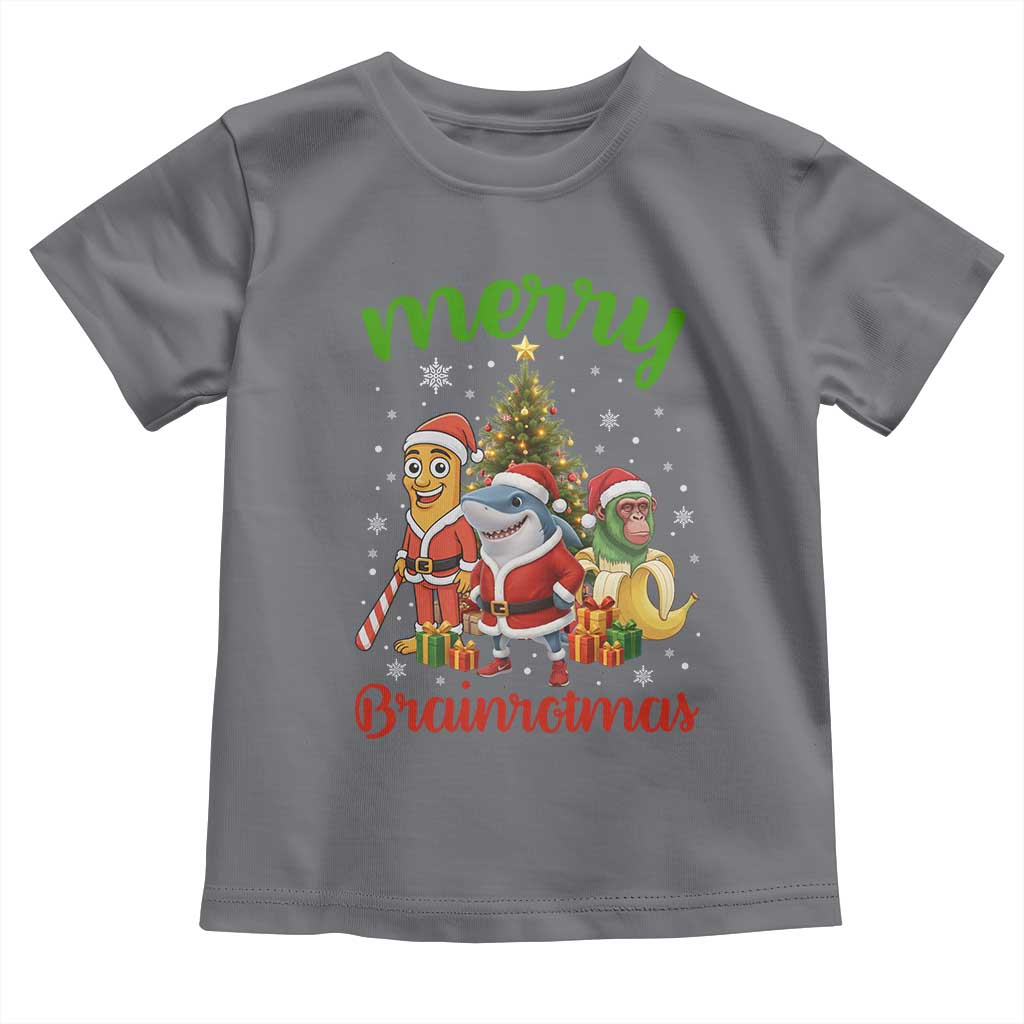 Merry Brainrotmas Toddler T Shirt Funny Italian Brainrot Meme Christmas TS12 Charcoal Print Your Wear