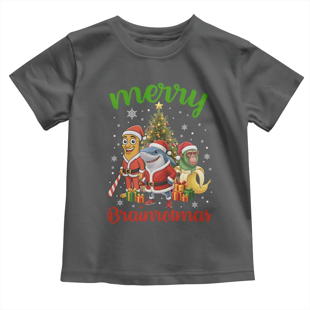 Merry Brainrotmas Toddler T Shirt Funny Italian Brainrot Meme Christmas TS12 Dark Heather Print Your Wear