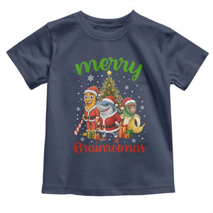 Merry Brainrotmas Toddler T Shirt Funny Italian Brainrot Meme Christmas TS12 Navy Print Your Wear