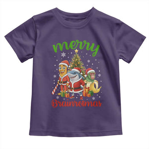 Merry Brainrotmas Toddler T Shirt Funny Italian Brainrot Meme Christmas TS12 Purple Print Your Wear