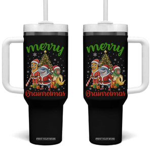 Merry Brainrotmas Tumbler With Handle Funny Italian Brainrot Meme Christmas TS12 One Size: 40 oz Black Print Your Wear