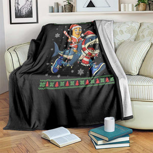 Funny Tung Tung Sahur Riding Tralala Throw Blanket Ugly Chritstmas Italian Brainrot Meme TS12 Print Your Wear