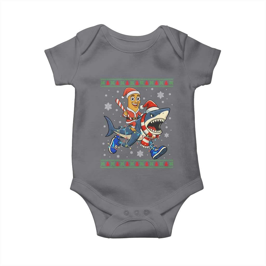 Funny Tung Tung Sahur Riding Tralala Baby Onesie Ugly Chritstmas Italian Brainrot Meme TS12 Charcoal Print Your Wear