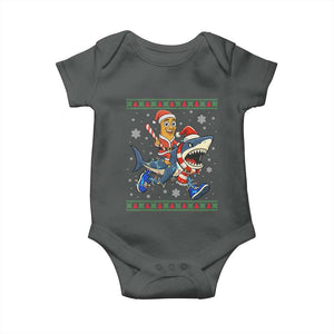 Funny Tung Tung Sahur Riding Tralala Baby Onesie Ugly Chritstmas Italian Brainrot Meme TS12 Dark Heather Print Your Wear