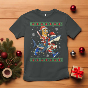 Funny Tung Tung Sahur Riding Tralala T Shirt Ugly Chritstmas Italian Brainrot Meme TS12 Dark Heather Print Your Wear