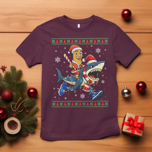 Funny Tung Tung Sahur Riding Tralala T Shirt Ugly Chritstmas Italian Brainrot Meme TS12 Maroon Print Your Wear
