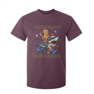 Funny Tung Tung Sahur Riding Tralala T Shirt For Kid Ugly Chritstmas Italian Brainrot Meme TS12 Maroon Print Your Wear
