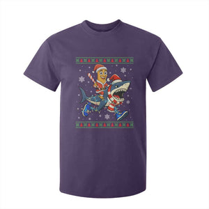 Funny Tung Tung Sahur Riding Tralala T Shirt For Kid Ugly Chritstmas Italian Brainrot Meme TS12 Purple Print Your Wear