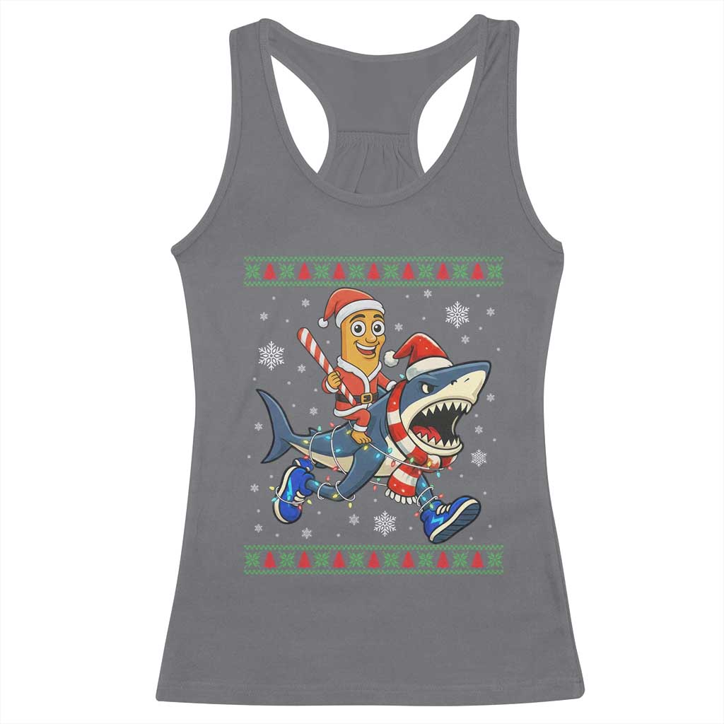 Funny Tung Tung Sahur Riding Tralala Racerback Tank Top Ugly Chritstmas Italian Brainrot Meme TS12 Charcoal Print Your Wear