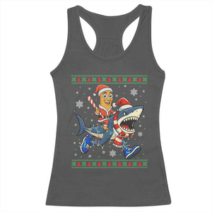Funny Tung Tung Sahur Riding Tralala Racerback Tank Top Ugly Chritstmas Italian Brainrot Meme TS12 Dark Heather Print Your Wear