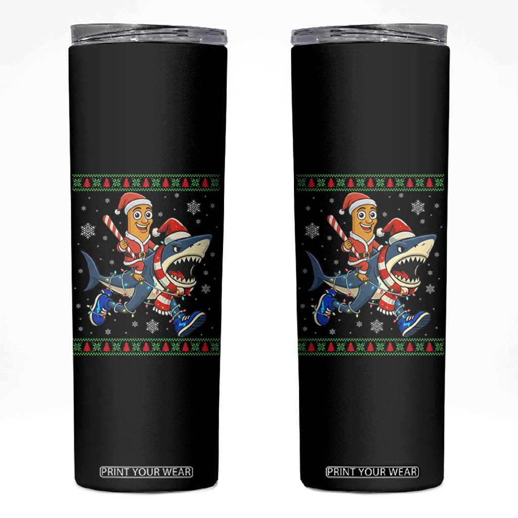 Funny Tung Tung Sahur Riding Tralala Skinny Tumbler Ugly Chritstmas Italian Brainrot Meme TS12 Black Print Your Wear