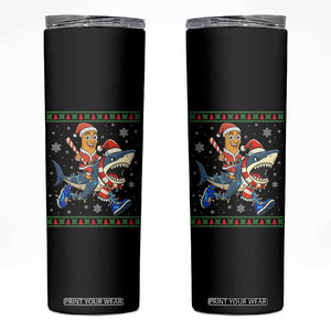 Funny Tung Tung Sahur Riding Tralala Skinny Tumbler Ugly Chritstmas Italian Brainrot Meme TS12 Black Print Your Wear