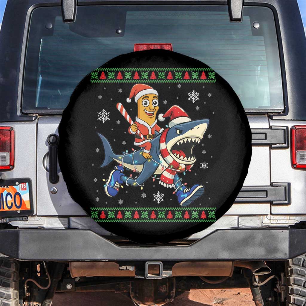 Funny Tung Tung Sahur Riding Tralala Spare Tire Cover Ugly Chritstmas Italian Brainrot Meme TS12 No hole Black Print Your Wear