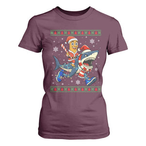 Funny Tung Tung Sahur Riding Tralala T Shirt For Women Ugly Chritstmas Italian Brainrot Meme TS12 Maroon Print Your Wear