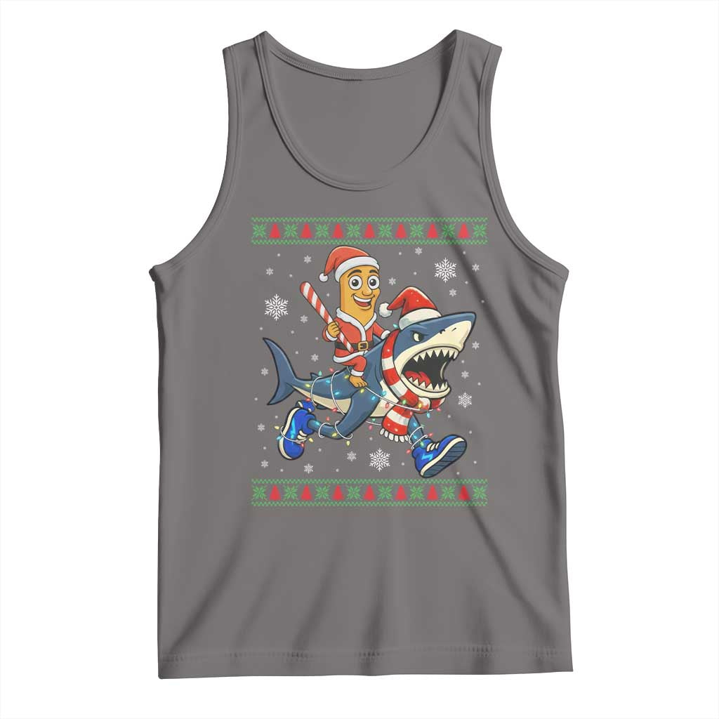 Funny Tung Tung Sahur Riding Tralala Tank Top Ugly Chritstmas Italian Brainrot Meme TS12 Deep Heather Print Your Wear
