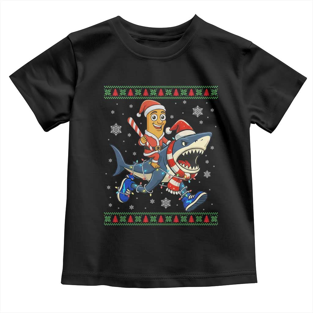 Funny Tung Tung Sahur Riding Tralala Toddler T Shirt Ugly Chritstmas Italian Brainrot Meme TS12 Black Print Your Wear