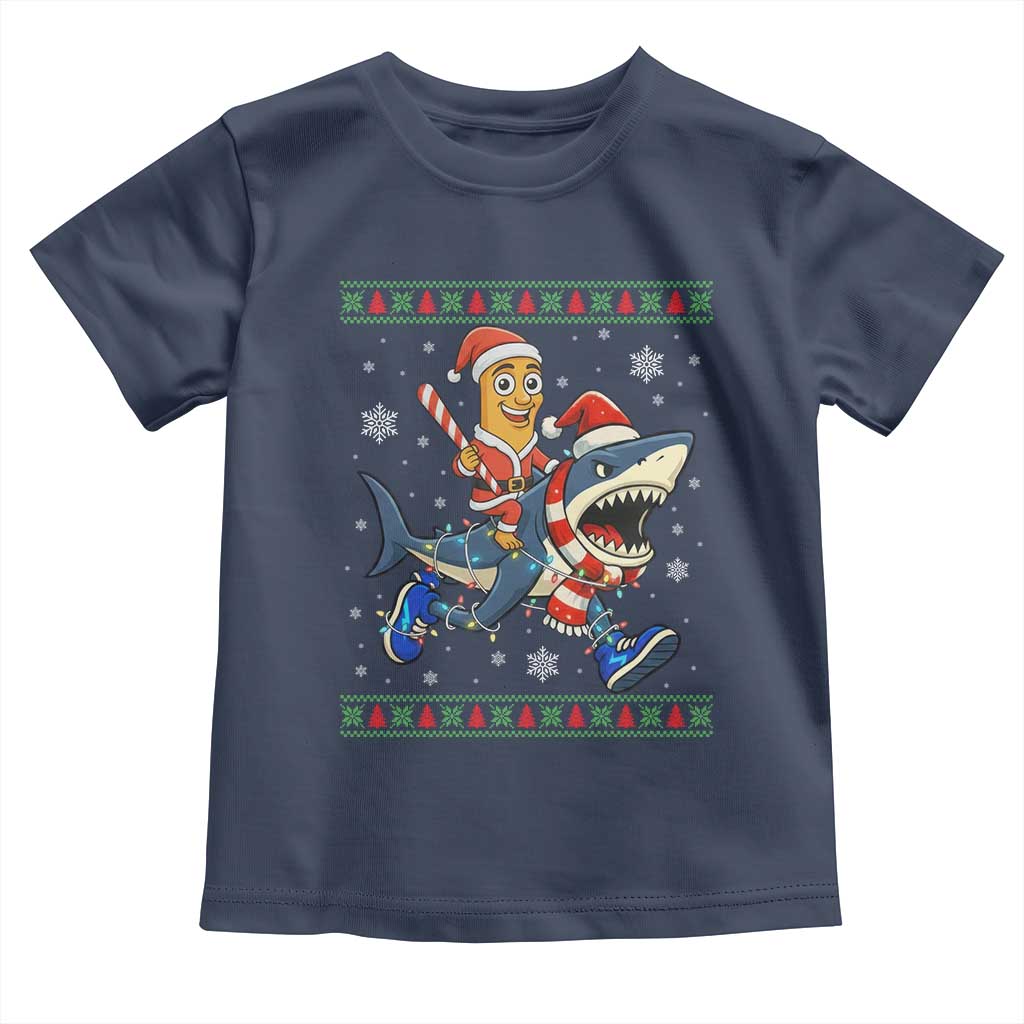 Funny Tung Tung Sahur Riding Tralala Toddler T Shirt Ugly Chritstmas Italian Brainrot Meme TS12 Navy Print Your Wear