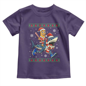 Funny Tung Tung Sahur Riding Tralala Toddler T Shirt Ugly Chritstmas Italian Brainrot Meme TS12 Purple Print Your Wear