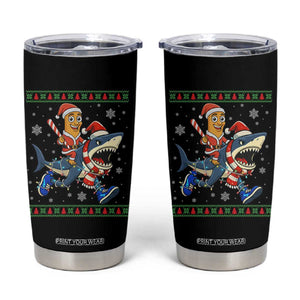 Funny Tung Tung Sahur Riding Tralala Tumbler Cup Ugly Chritstmas Italian Brainrot Meme TS12 Black Print Your Wear