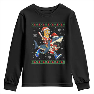 Funny Tung Tung Sahur Riding Tralala Youth Sweatshirt Ugly Chritstmas Italian Brainrot Meme TS12 Black Print Your Wear