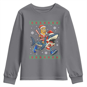 Funny Tung Tung Sahur Riding Tralala Youth Sweatshirt Ugly Chritstmas Italian Brainrot Meme TS12 Charcoal Print Your Wear