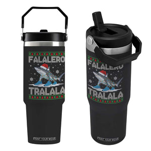 Falalero Tralala Italian Brainrot Meme Christmas Flip Straw Tumbler Funny Gen Z Alpha Ugly Xmas Gift TS12 One Size: 30 oz Black Print Your Wear