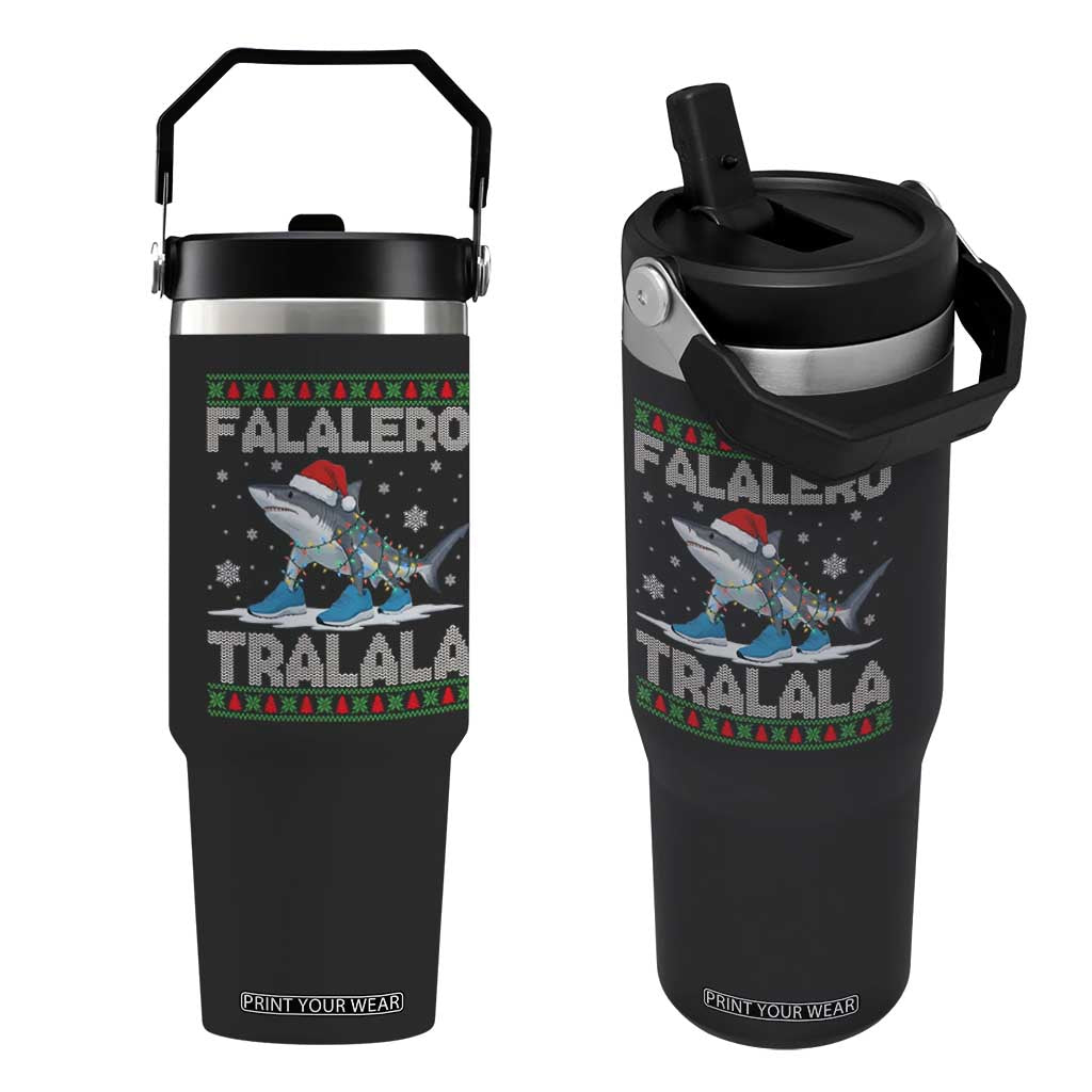 Falalero Tralala Italian Brainrot Meme Christmas Flip Straw Tumbler Funny Gen Z Alpha Ugly Xmas Gift TS12 One Size: 30 oz Black Print Your Wear