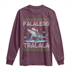 Falalero Tralala Italian Brainrot Meme Christmas Long Sleeve Shirt Funny Gen Z Alpha Ugly Xmas Gift TS12 Maroon Print Your Wear