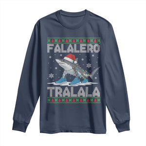 Falalero Tralala Italian Brainrot Meme Christmas Long Sleeve Shirt Funny Gen Z Alpha Ugly Xmas Gift TS12 Navy Print Your Wear