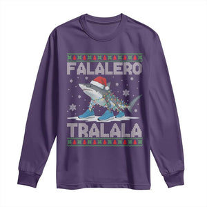 Falalero Tralala Italian Brainrot Meme Christmas Long Sleeve Shirt Funny Gen Z Alpha Ugly Xmas Gift TS12 Purple Print Your Wear
