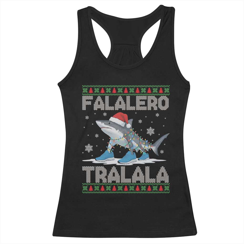 Falalero Tralala Italian Brainrot Meme Christmas Racerback Tank Top Funny Gen Z Alpha Ugly Xmas Gift TS12 Black Print Your Wear