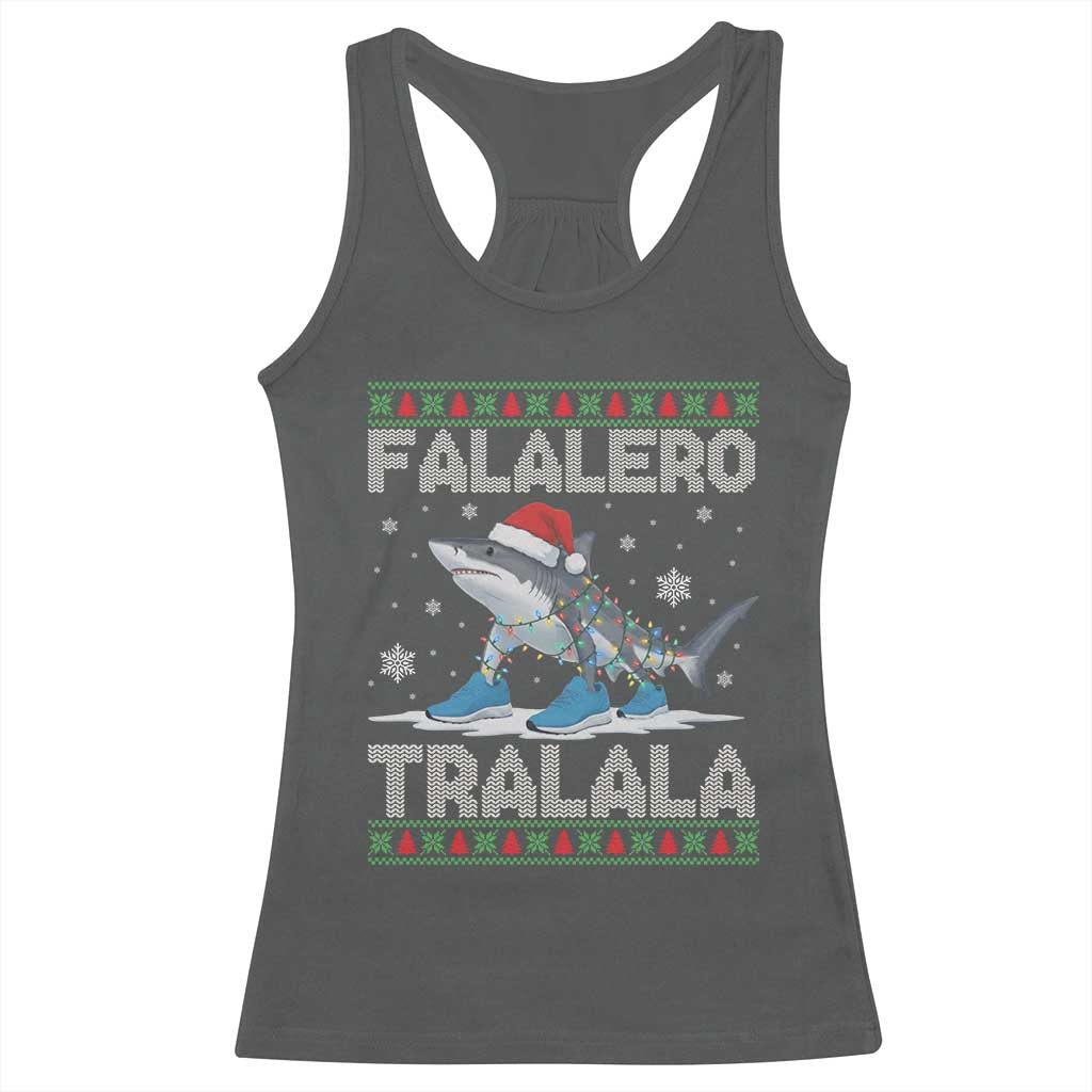 Falalero Tralala Italian Brainrot Meme Christmas Racerback Tank Top Funny Gen Z Alpha Ugly Xmas Gift TS12 Dark Heather Print Your Wear