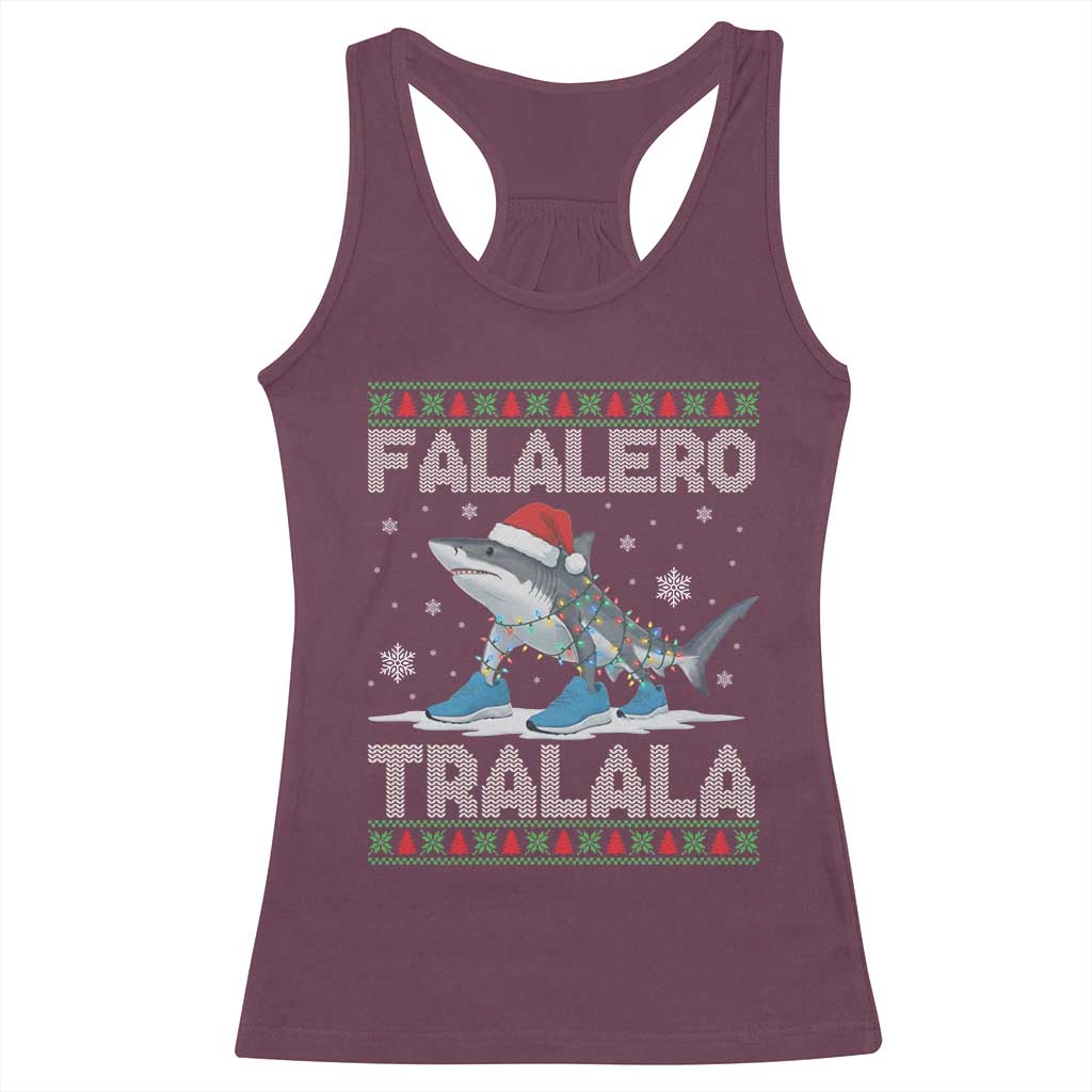 Falalero Tralala Italian Brainrot Meme Christmas Racerback Tank Top Funny Gen Z Alpha Ugly Xmas Gift TS12 Maroon Print Your Wear