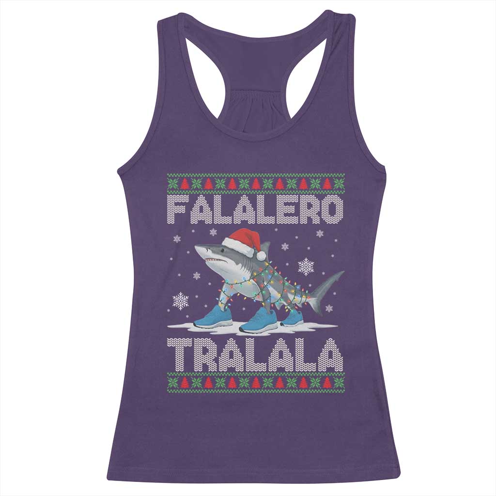 Falalero Tralala Italian Brainrot Meme Christmas Racerback Tank Top Funny Gen Z Alpha Ugly Xmas Gift TS12 Purple Print Your Wear