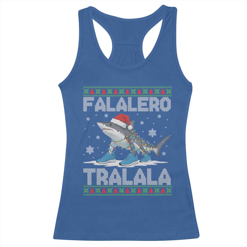 Falalero Tralala Italian Brainrot Meme Christmas Racerback Tank Top Funny Gen Z Alpha Ugly Xmas Gift TS12 Royal Blue Print Your Wear