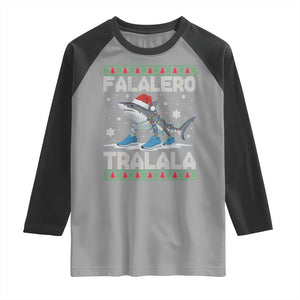 Falalero Tralala Italian Brainrot Meme Christmas Raglan Shirt Funny Gen Z Alpha Ugly Xmas Gift TS12 Sport Gray Black Print Your Wear