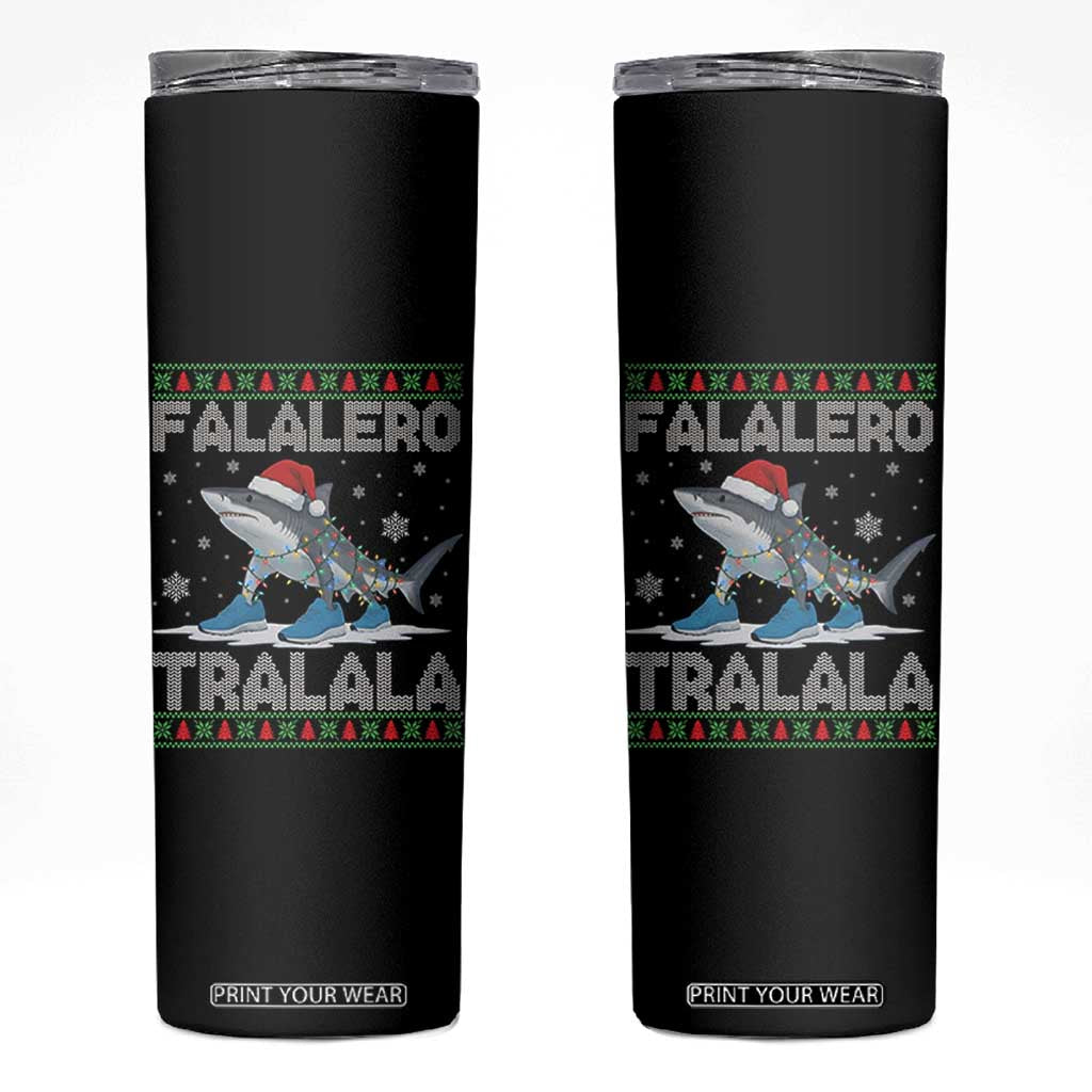 Falalero Tralala Italian Brainrot Meme Christmas Skinny Tumbler Funny Gen Z Alpha Ugly Xmas Gift TS12 Black Print Your Wear